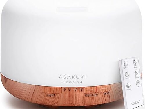 ASAKUKI 500ml Premium, Essential Oil Diffuser with Remote Control,